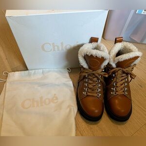 Chloe Bella Shearling Platform Mountain Booties